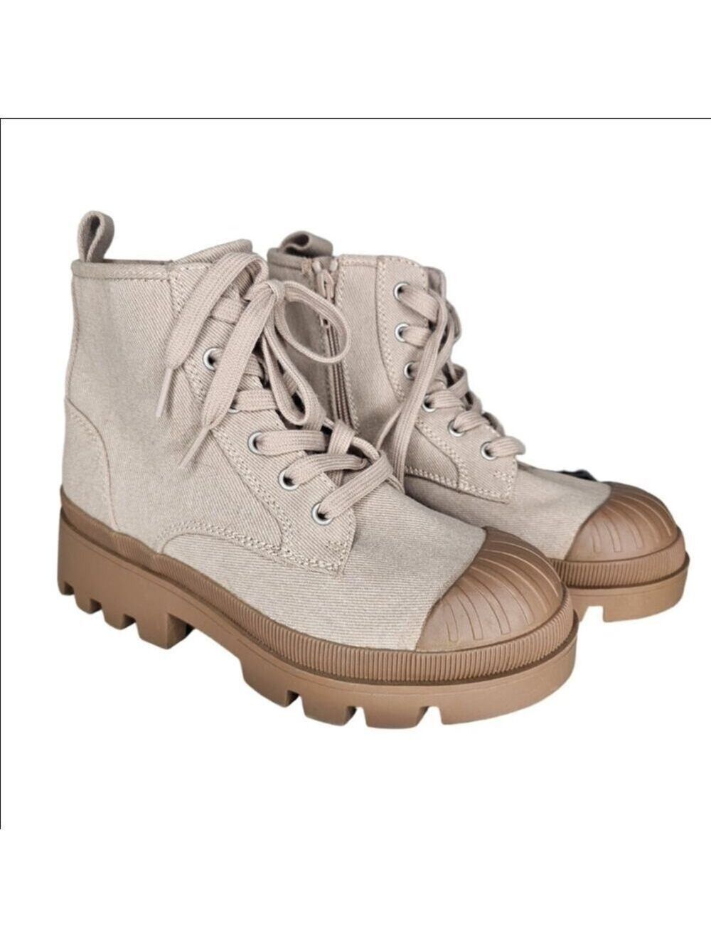 Universal Thread Tan Teagan Lace-Up Combat Sneaker Boots Size 6.5